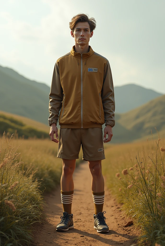Sports uniform with brown nature and countryside 