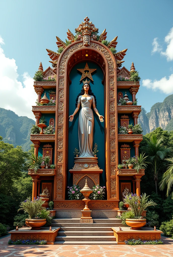 Creative Honduran civic altar with the motto “Educate to Refound”