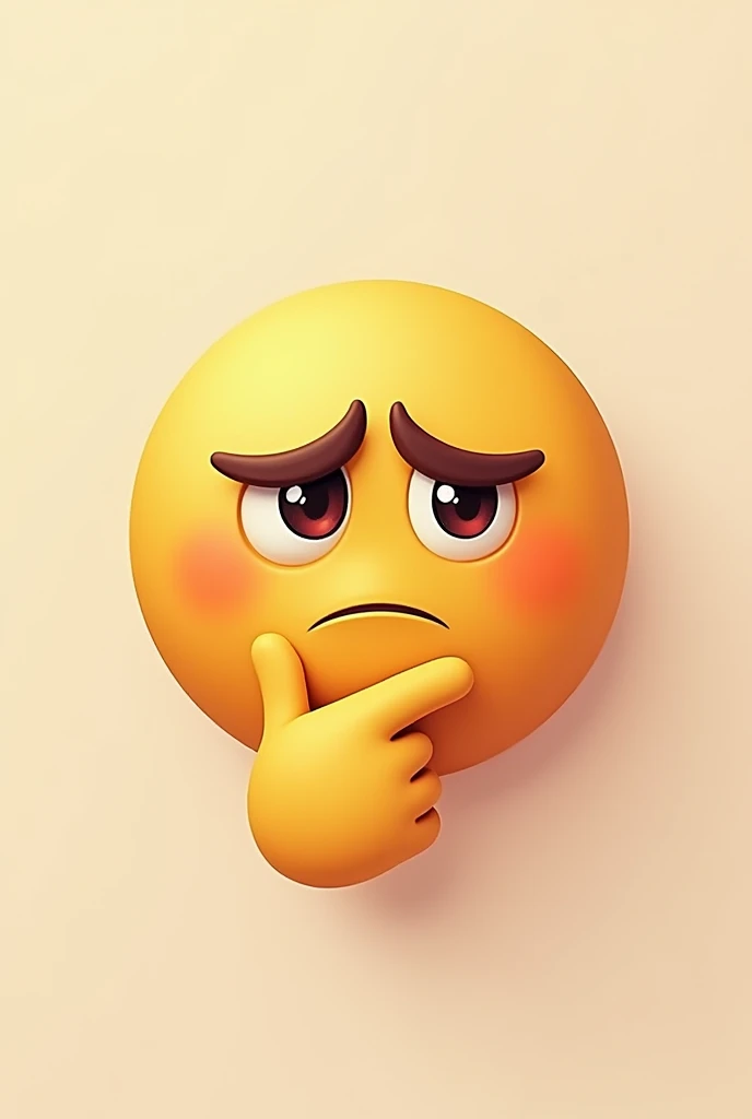Emoji thinking , backround clean, middle screen , thinking