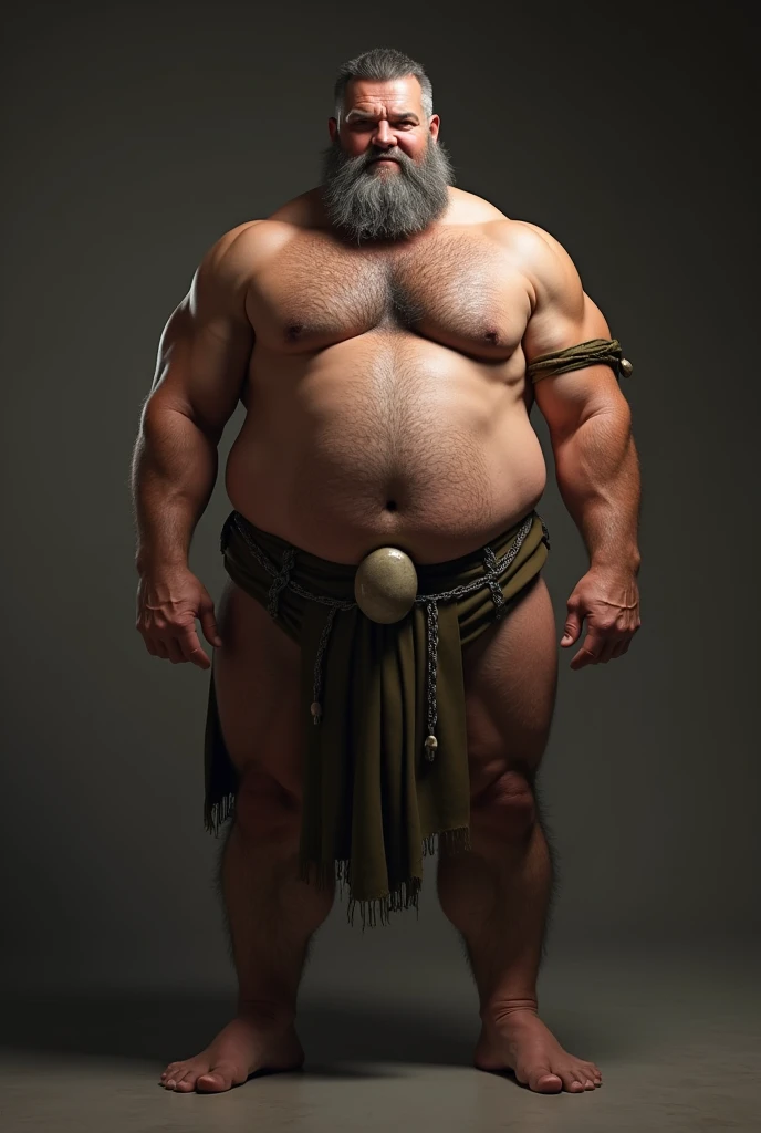 Muscular, man, age 50, no clothes, large penis, beard,