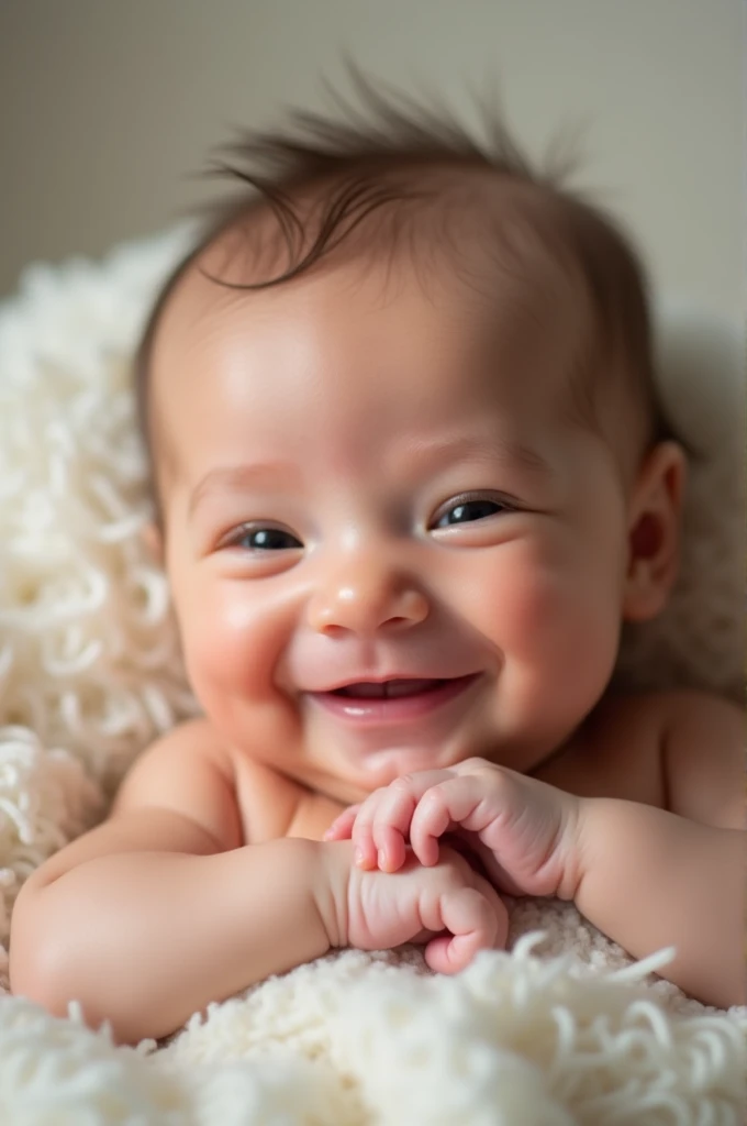 New born baby smiling picture