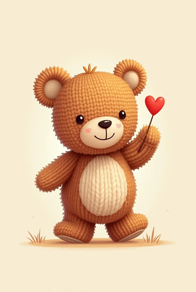Cute knitted bear logo
