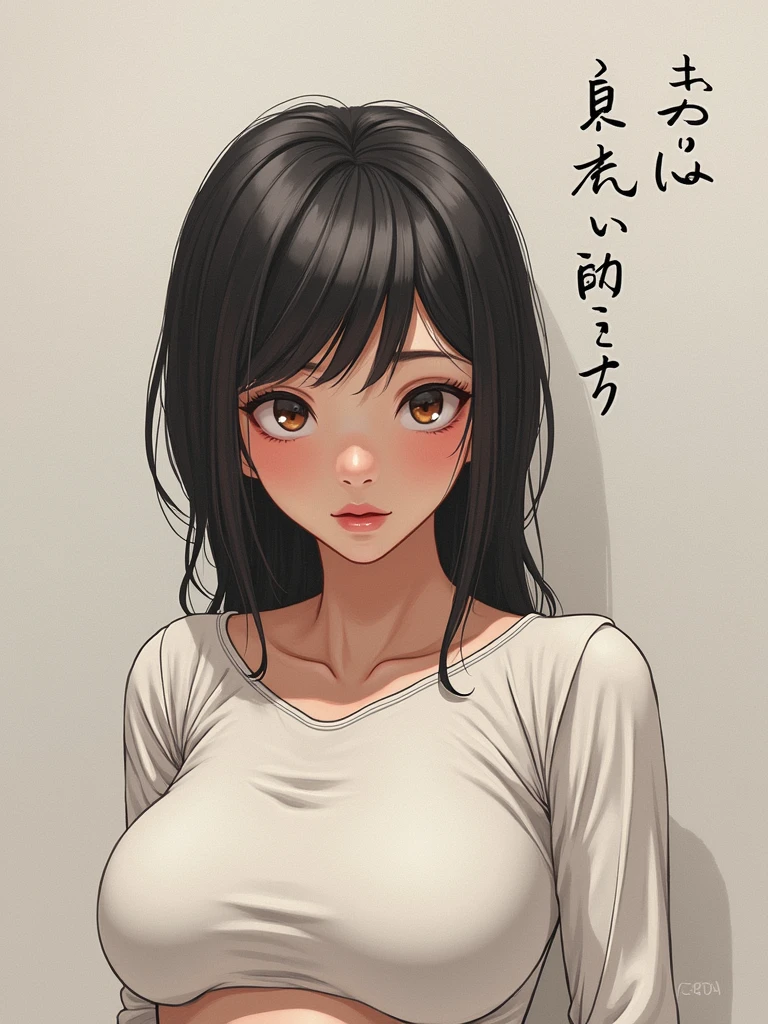 Japanese Female student Pregnant women Big Belly Huge boobs Skinny body Nipples are visible、Not wearing a bra