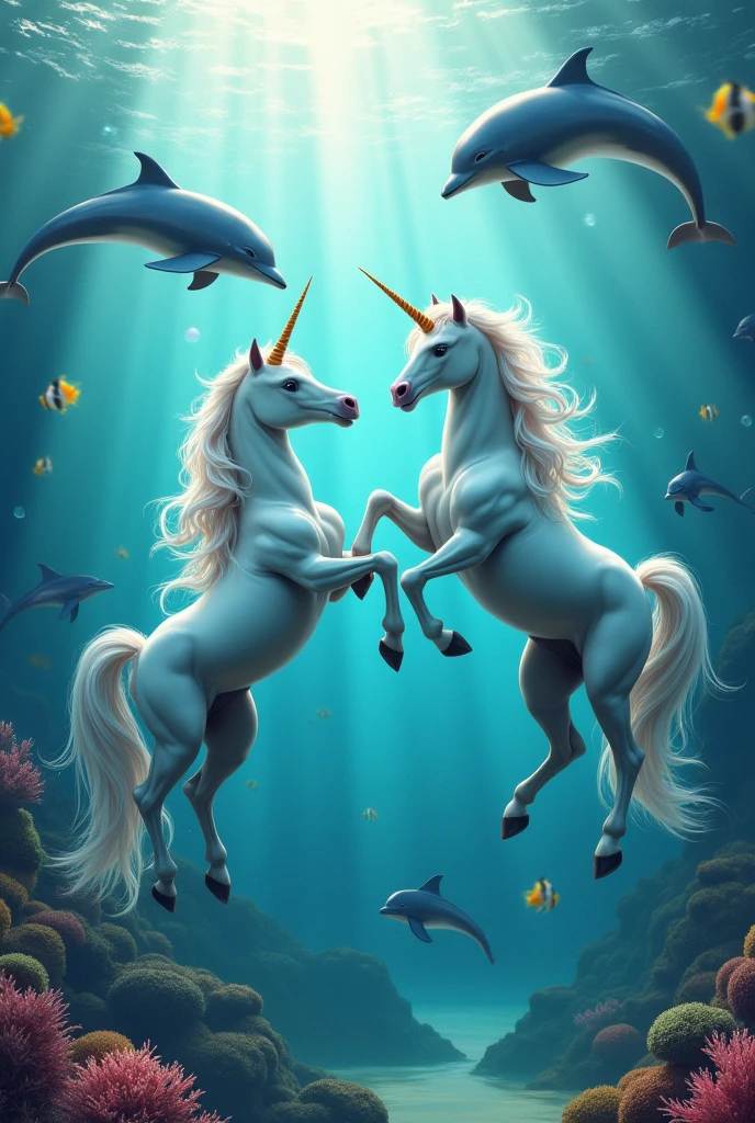 unicorns with dolphins