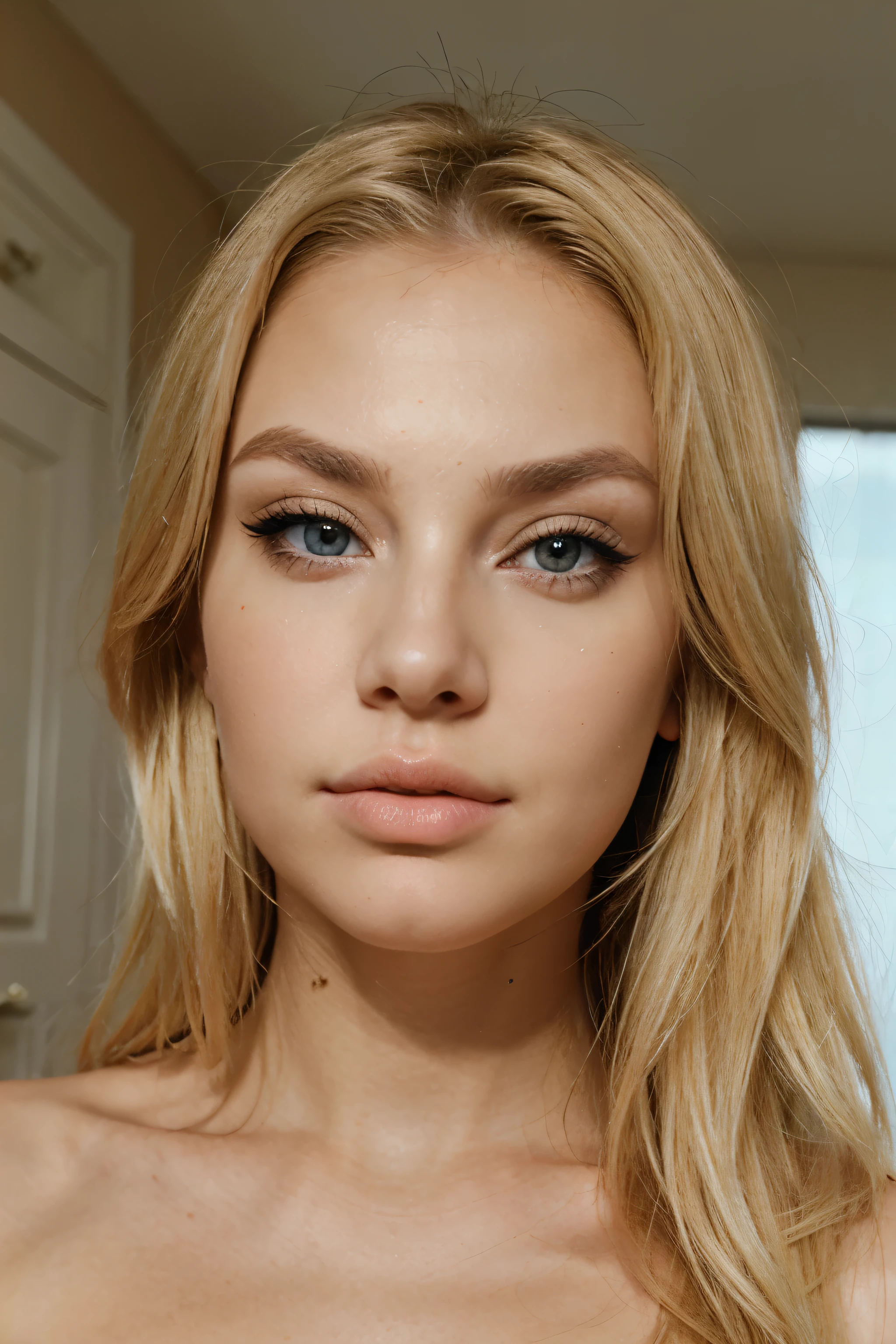 blonde woman visage Beaux yeux, pouty lips