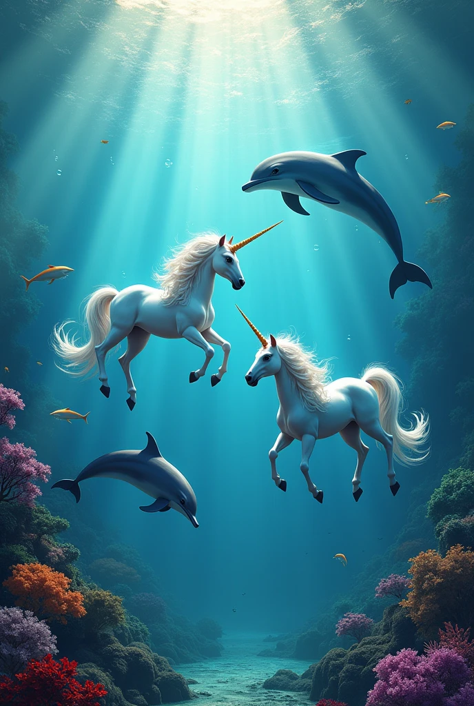 unicorns with dolphins
