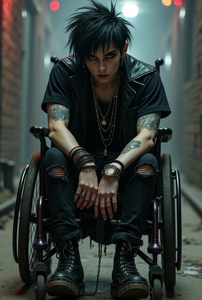 Make a wheelchair goth rock eboy 