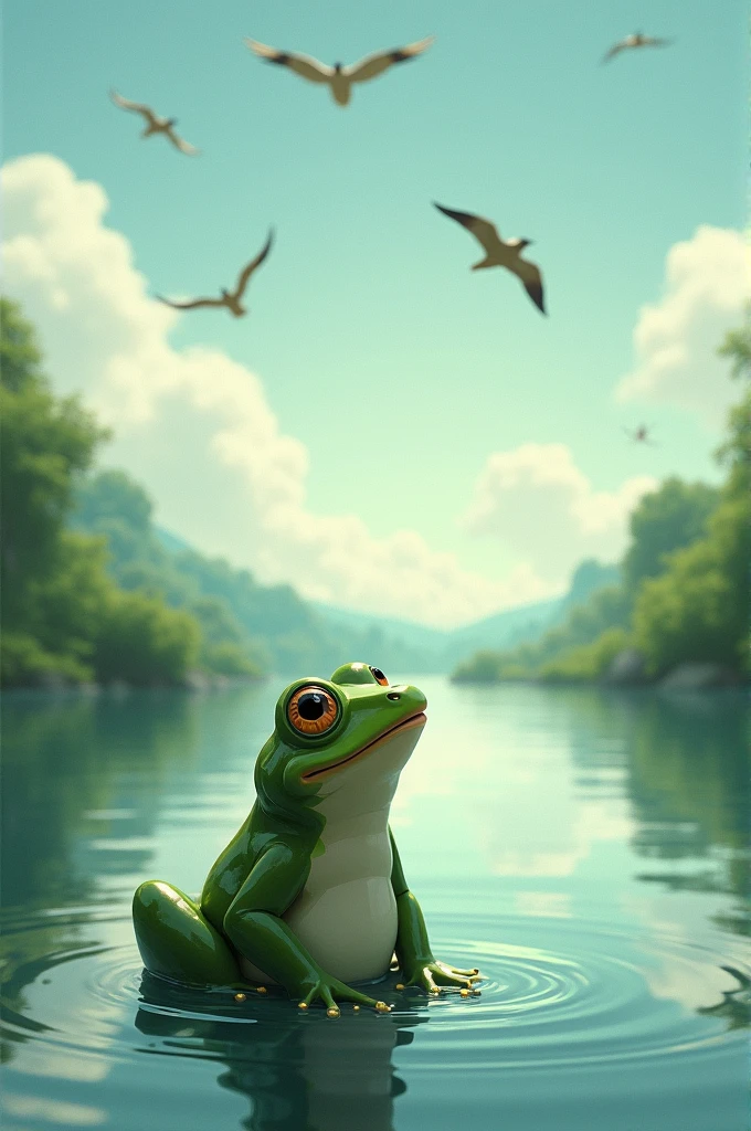 In a calm lake, There lived a frog who spent his days admiring the sky and dreaming of flying like the birds.. She watched the birds soaring freely and wished she had that same freedom and happiness.. “If I could fly, I would be much happier”, thought the frog.
One day, a bird landed near the lake and, watching the frog daydreaming, asked her what was making her so thoughtful. A rã, with a sigh, told the bird about her desire to fly and how she believed it would make her happy. The bird listened patiently and then, with a smile, he responded:
“I understand your desire, but I must tell you that, although I love flying, I also have my own challenges. Instead of wishing for what we don't have, we must find joy in what we have and value our own abilities. True happiness is not in comparing yourself to others, but in finding contentment with who we are and what we have.” The frog reflected on the bird’s words and began to appreciate his own talents.. She discovered that she was excellent at jumping great distances and loved swimming in the lake.. Com o tempo, the frog found genuine happiness in his own abilities and in his life in the lake.
Moral of the Fable: True happiness is not in wanting what others have, but in valuing and finding joy in one's own qualities and circumstances.
