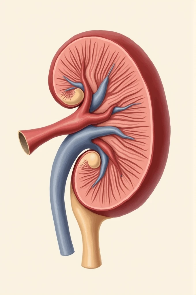 2. Draw the unopened kidney and name the different structures that are observed..