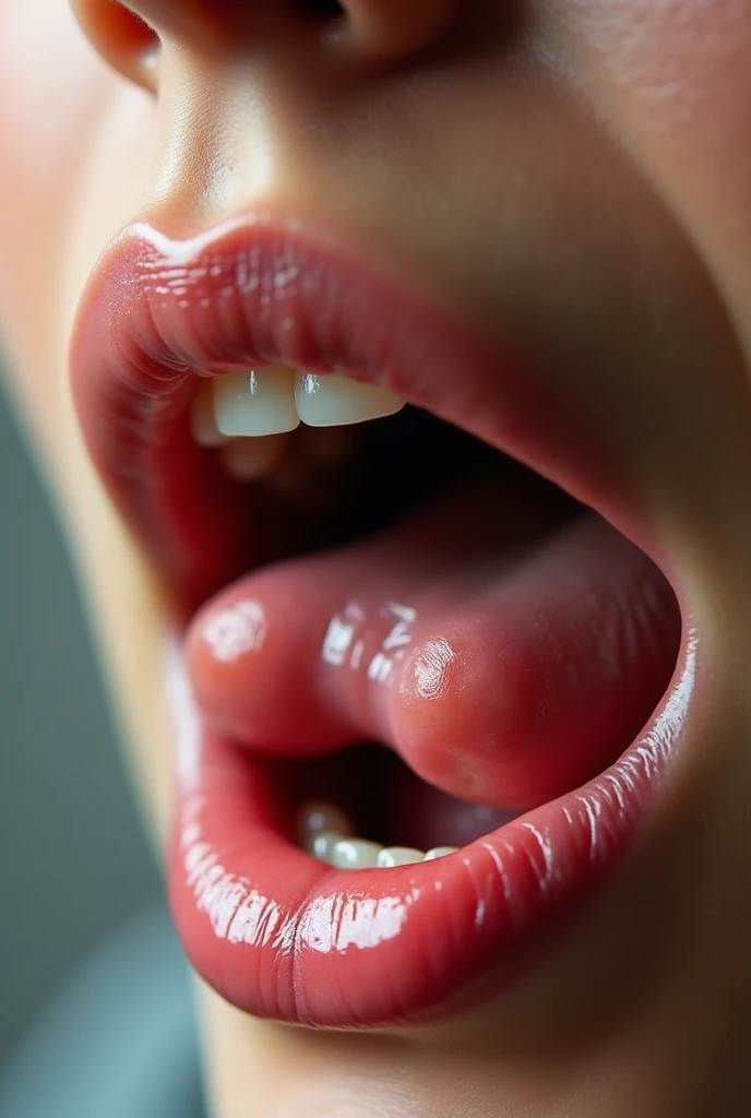 Male genital organ in a girl's mouth