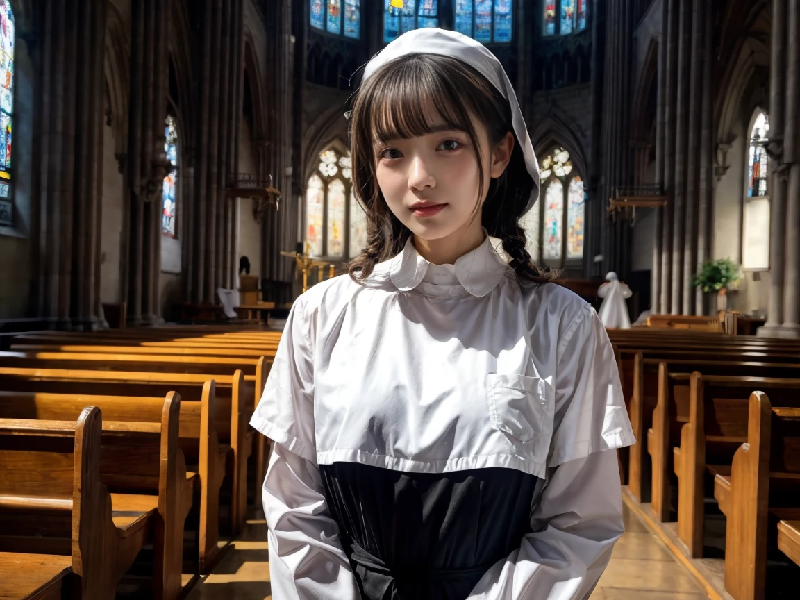 church 、Nuns 、 、France., Are standing, ,Sex