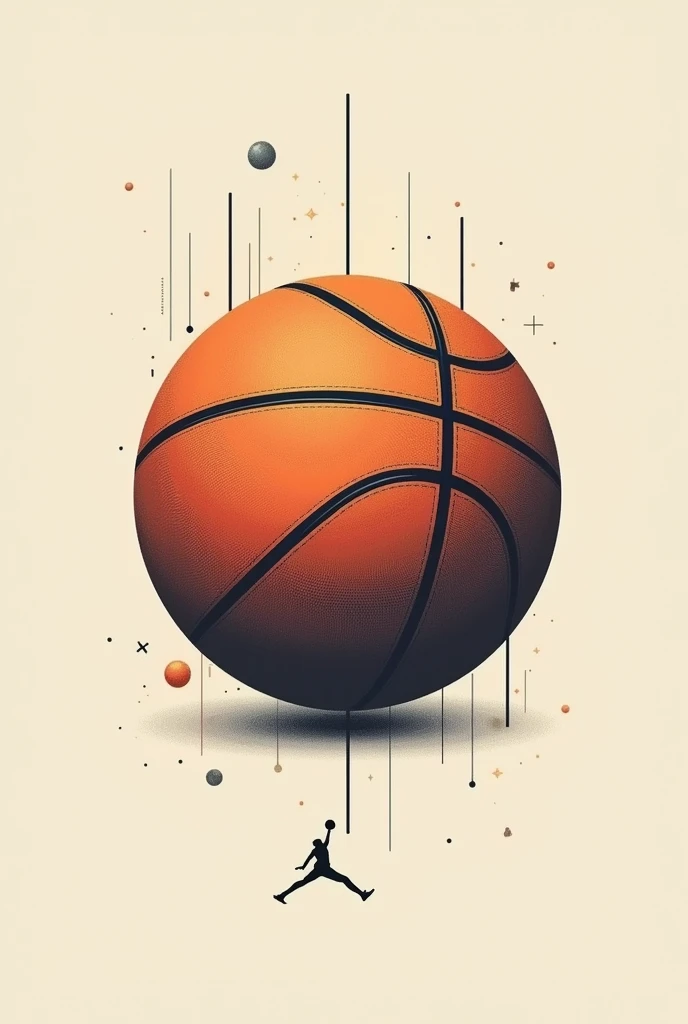 I want to create a unique basketball themed designs fo print on my drop shoulder. It should classy unique and sense of meaning and cool , no human  