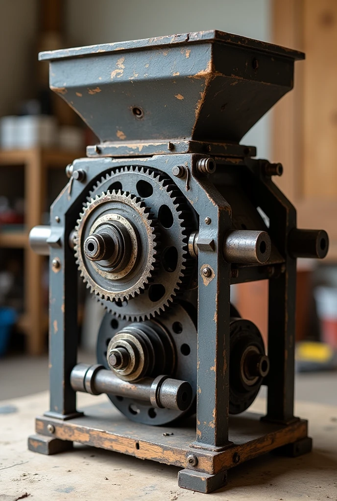 Shredder project with recyclable materials using motorcycle sprockets, axles and sealed bearings 