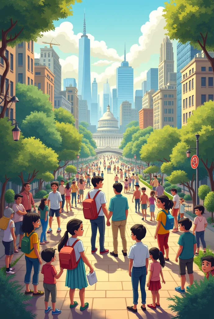 make an image that represents the common good, public and private easy to draw

