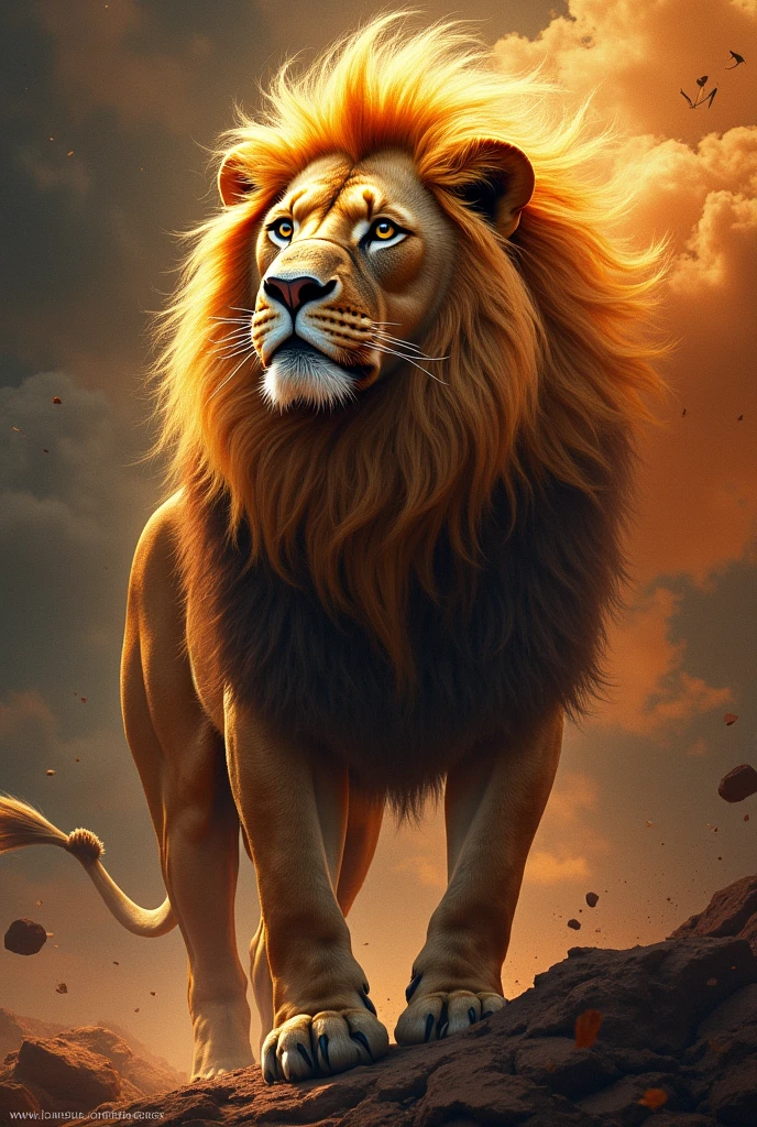 As a cover with a lion and the word G7