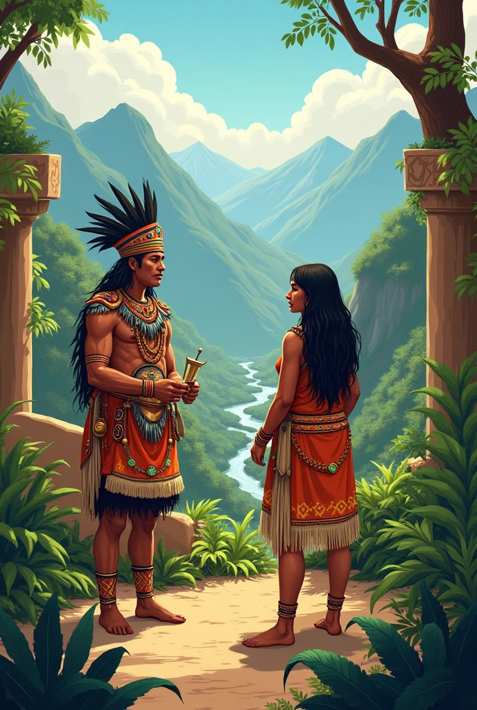 Illustration of the Muisca culture easy to draw