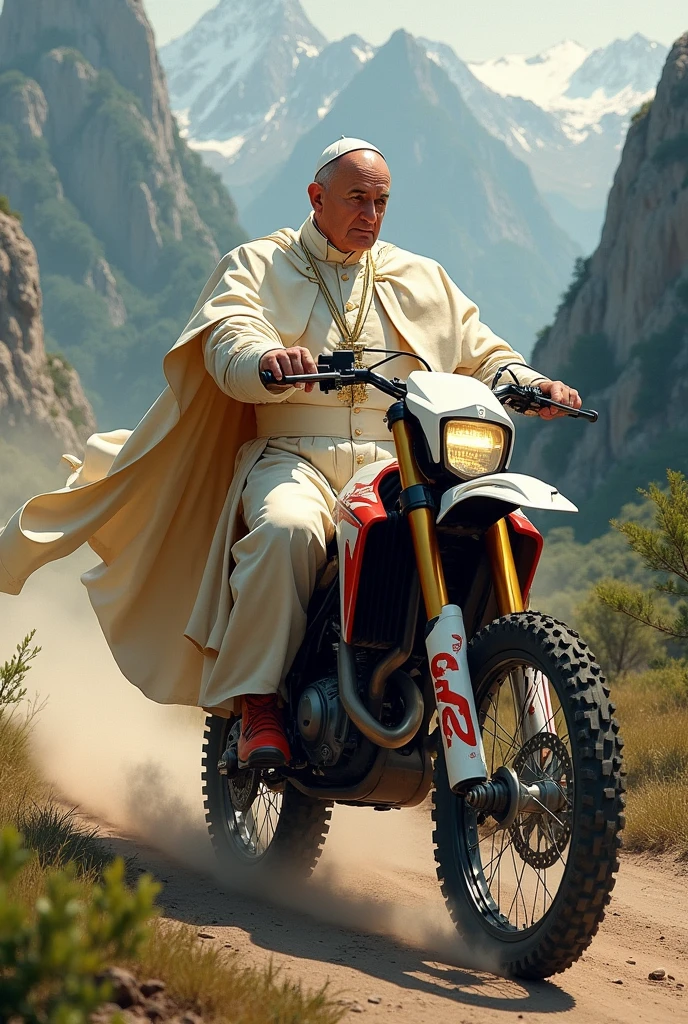 The second pope to ride an enduro bike