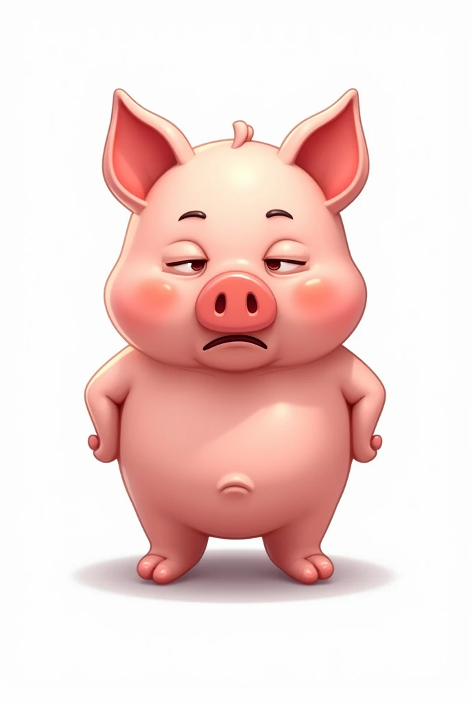 A piggy bank that is empty and very skinny because it has no money, that has a white background and is a cartoon, It must be prettier, It should work as a logo and it should be seen that it is a piggy bank