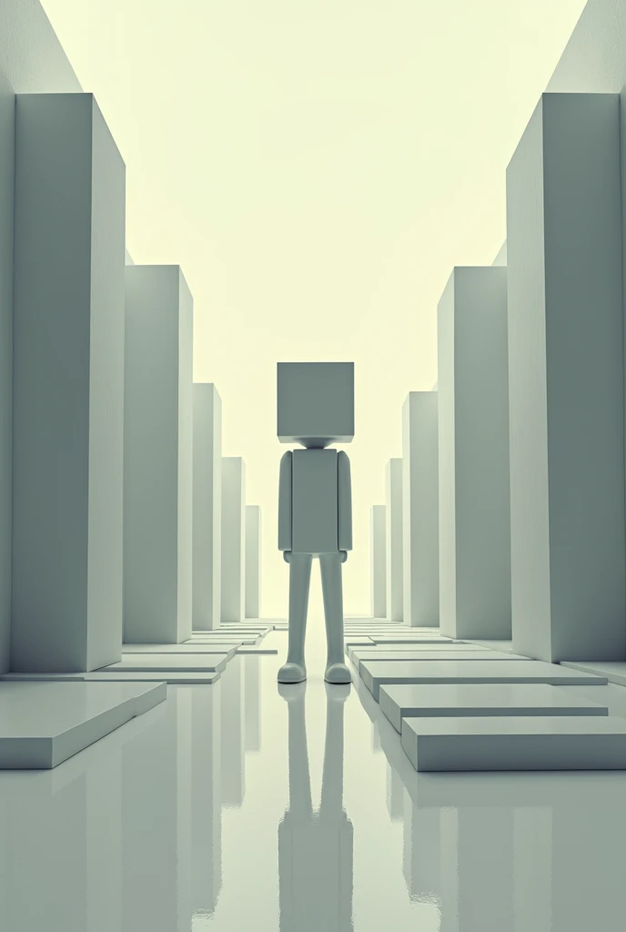 Make a picture of a square world with a square man