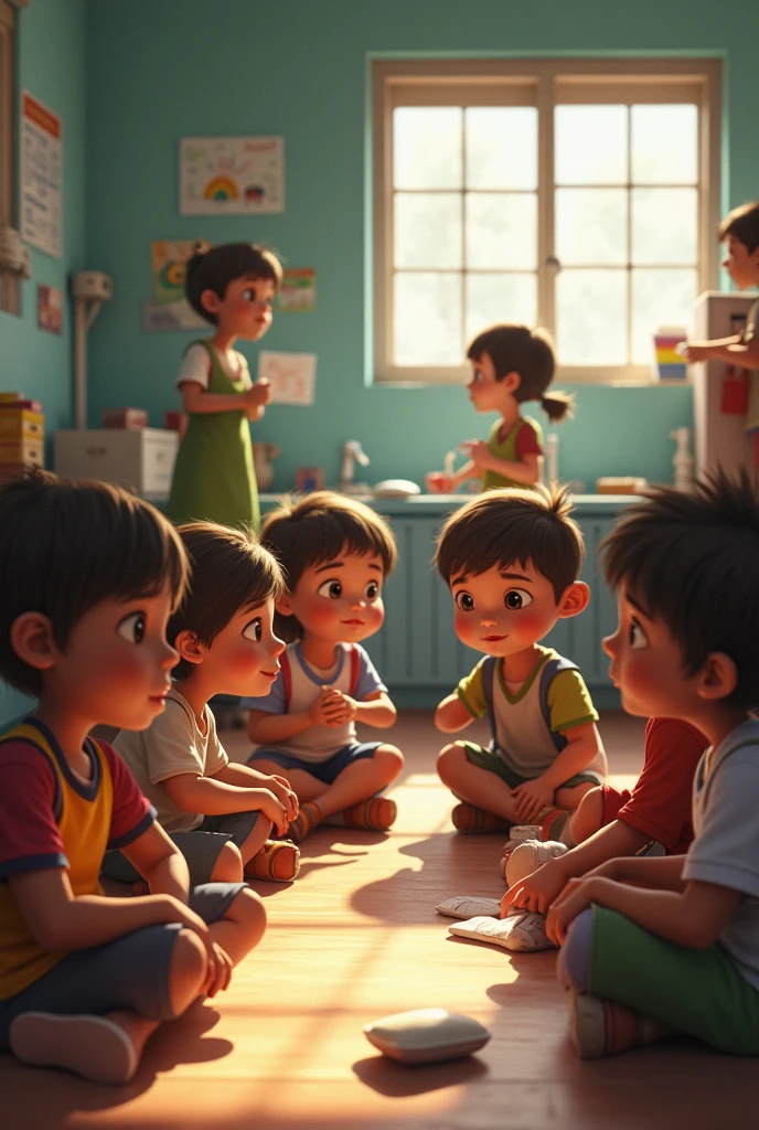 Realistic image of an orphanage 