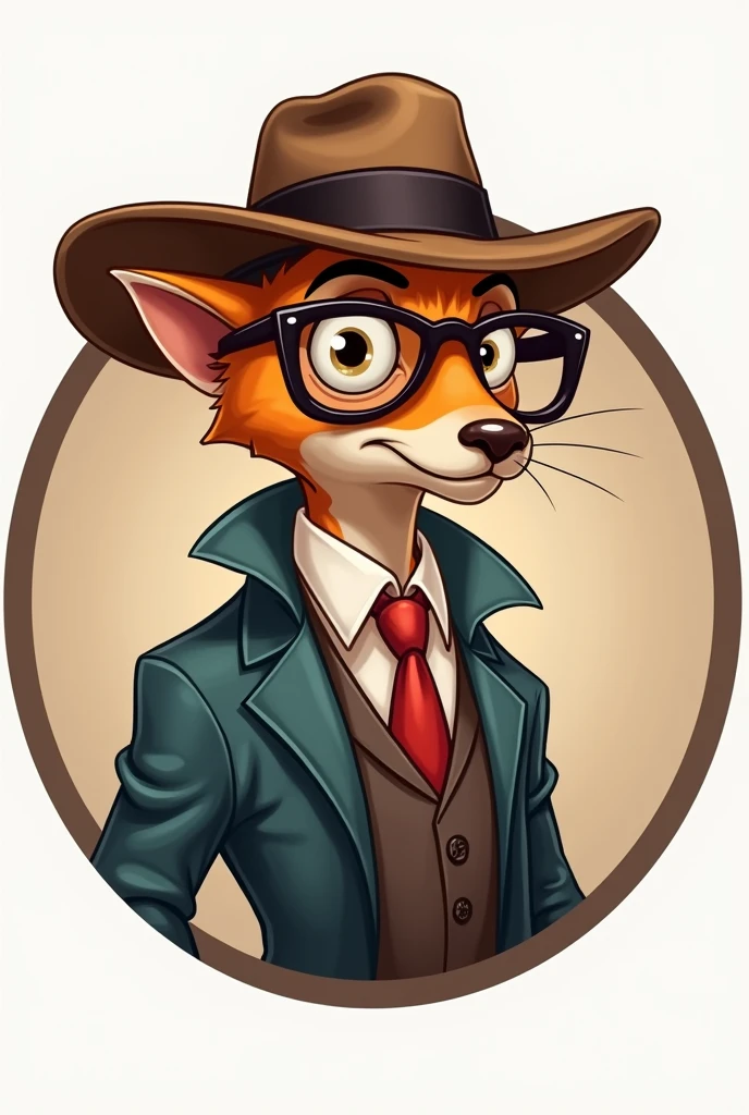 I want to create a logo for my YouTube channel which is about curiosities. Make a different character that is lovable and not weird, It has to be a YouTube channel character of curiosity, I want him to be really cool and detailed, make him look like a detective and a genius, I want him to be half human and for the image to be round