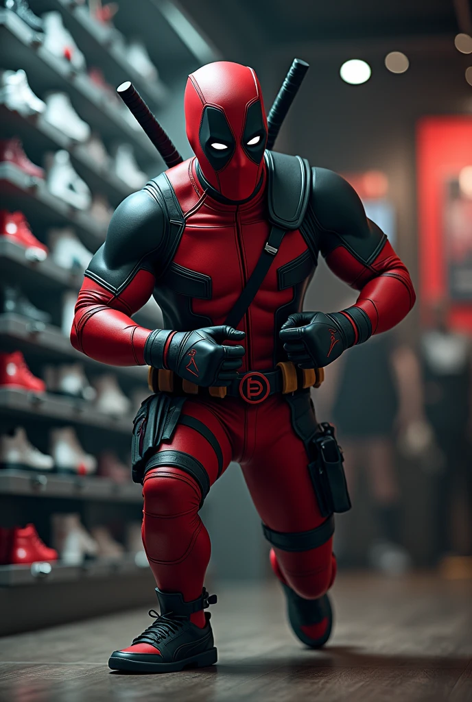 Deadpool stealing some puma sneakers