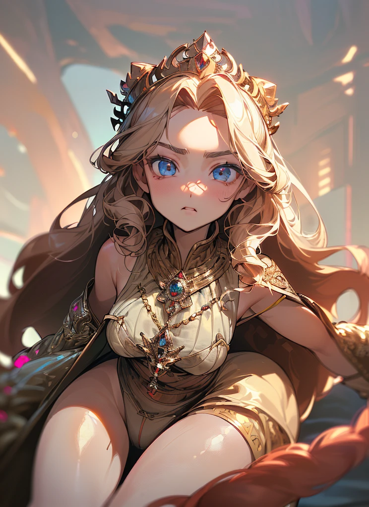 masterpiece), High resolution, (extremely detail), photorealestic, 1 girl, (((very long, curly, kirschrotes Haar, verführerische leuchtend rote eyes, große eyes, eyes, cute face, small face, sharp face, wunderschöne eyes, Blutjung, big legs, thick legs:1.7, insanely narrow waist:1.3, Medium :1.3, Rinse, (Extrem sexly, sexly, sexly, sexly, sexly, sexly)))), ((smooth skin, soft skin, Plump skin, Royal Attire, leotard, bare legs, belt, Queen, walking))