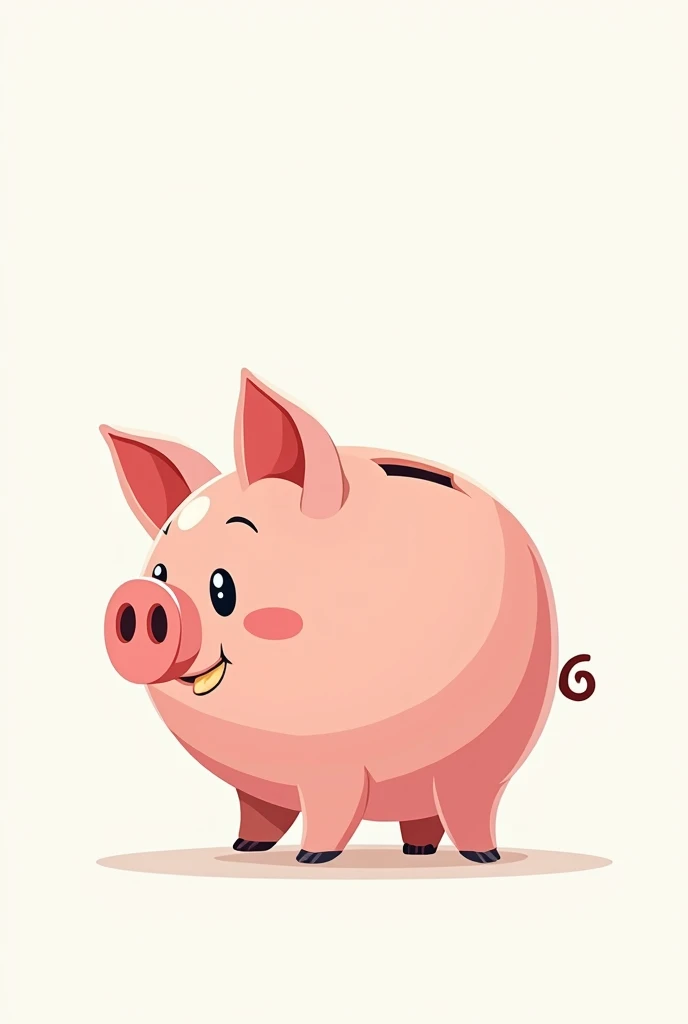 A piggy bank that is empty and very skinny because it has no money, that has a white background and is a cartoon, It must be prettier, It should work as a logo and it should be seen that it is a piggy bank, without money but more tender
