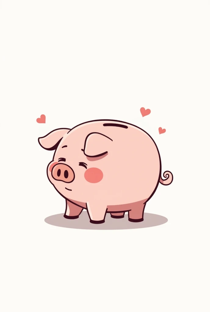 A piggy bank that is empty and very skinny because it has no money, that has a white background and is a cartoon, It must be prettier, It should work as a logo and it should be seen that it is a piggy bank, without money but more tender like that but sad and thin