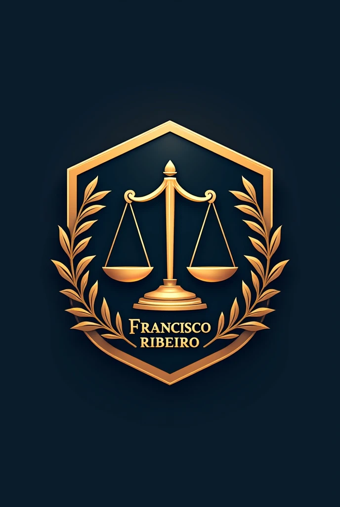 Create a graphic design for advocacy with the name Francisco Ribeiro only, dentro da logo
Apenas a Logotipo com a balança ⚖️ 
Sem nenhuma frase embaixo 
Com uma escudaria

