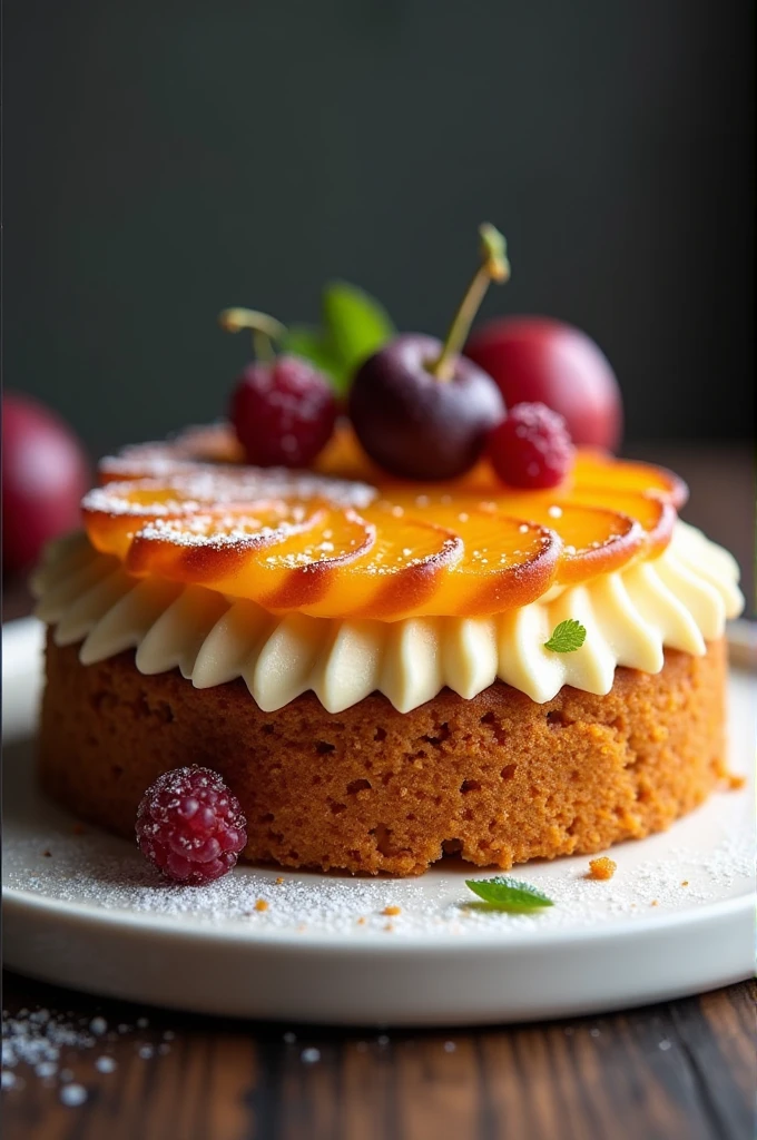 generate an image of a passion fruit cake from a pastry chef