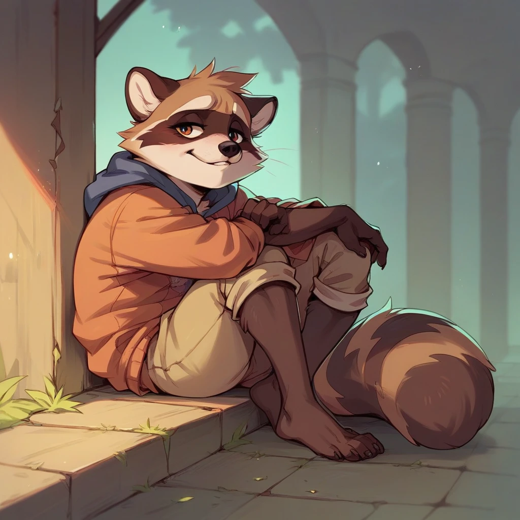 lazy raccoon