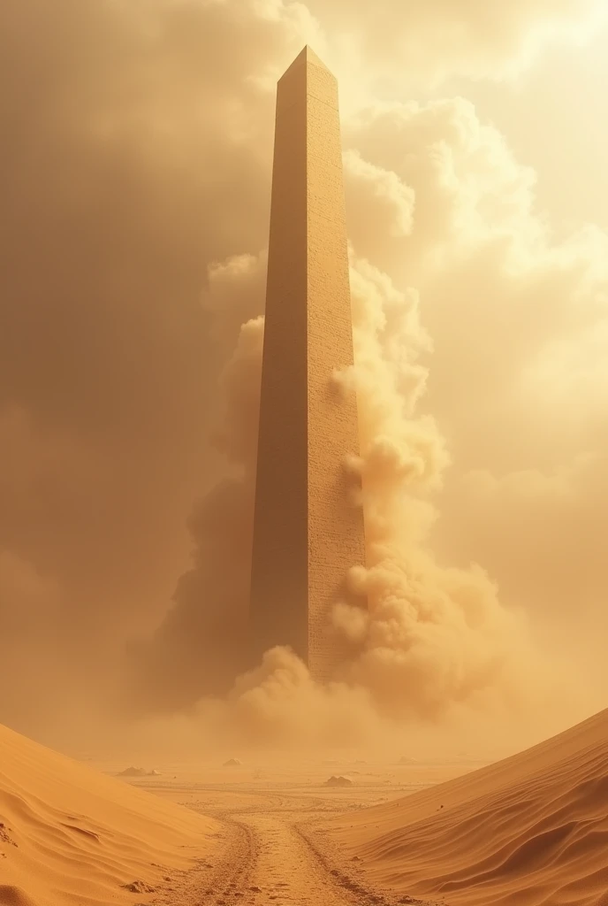 Obélisque de Paris sous le sable, et tempête de sanle