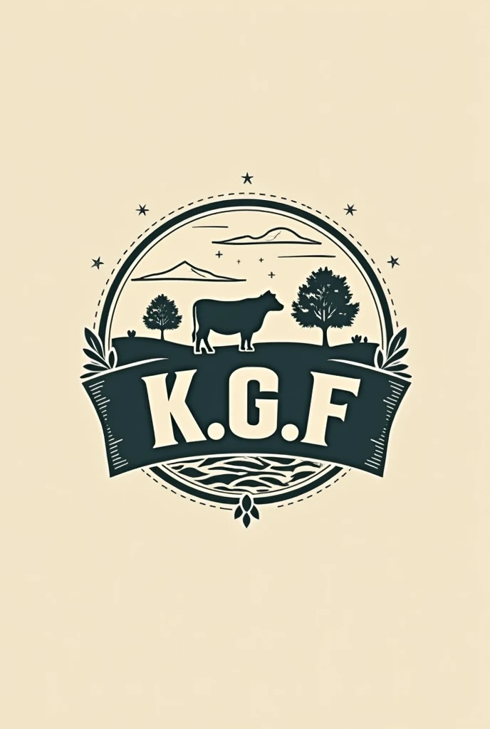 Create a logo for livestock business the text on logo is "K.G.F"