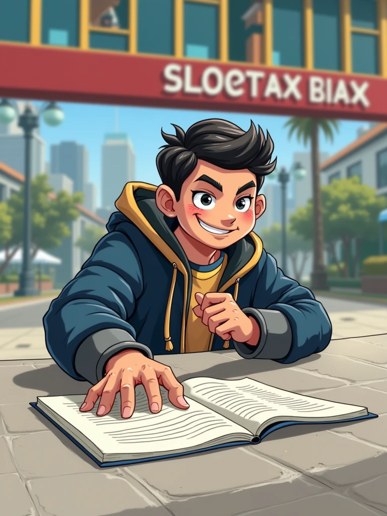 Cool guy, cartoon , high quality, Boy, 