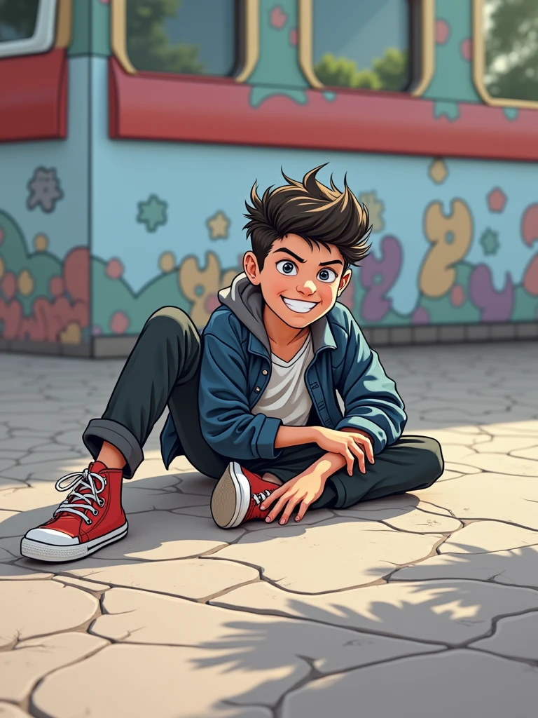 Cool guy, cartoon , high quality, Boy, 