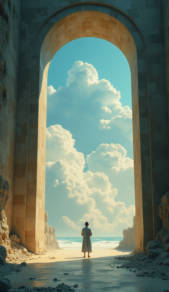 Surrealism, transcendence of reality, return to self, denial of reason and logic, the unity of fantasy and reality, the combination of past and future, mystery, absurdity, weirdness, empty room, sky