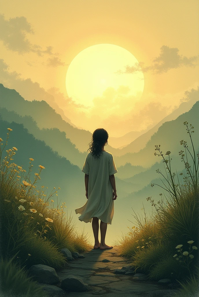 Make a drawing that illustrates the song The Last Day in the verse that talks about the importance of living fully and valuing each day as if it were the last.