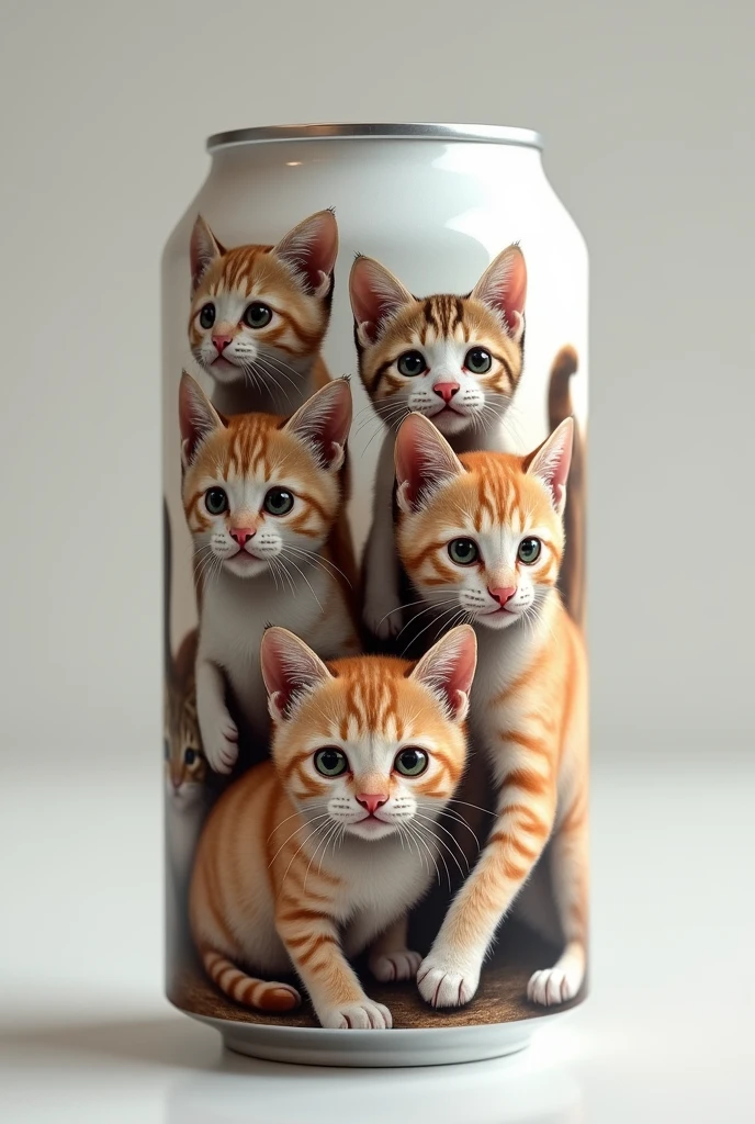 soda can printed with cats real image