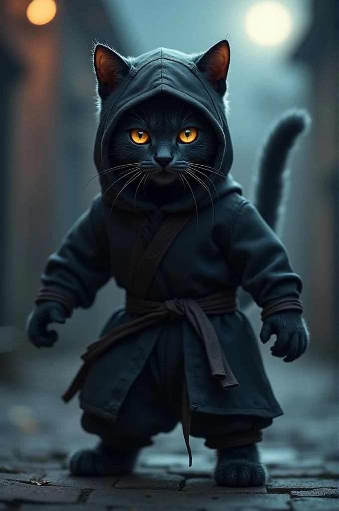 Cat in a ninja costume