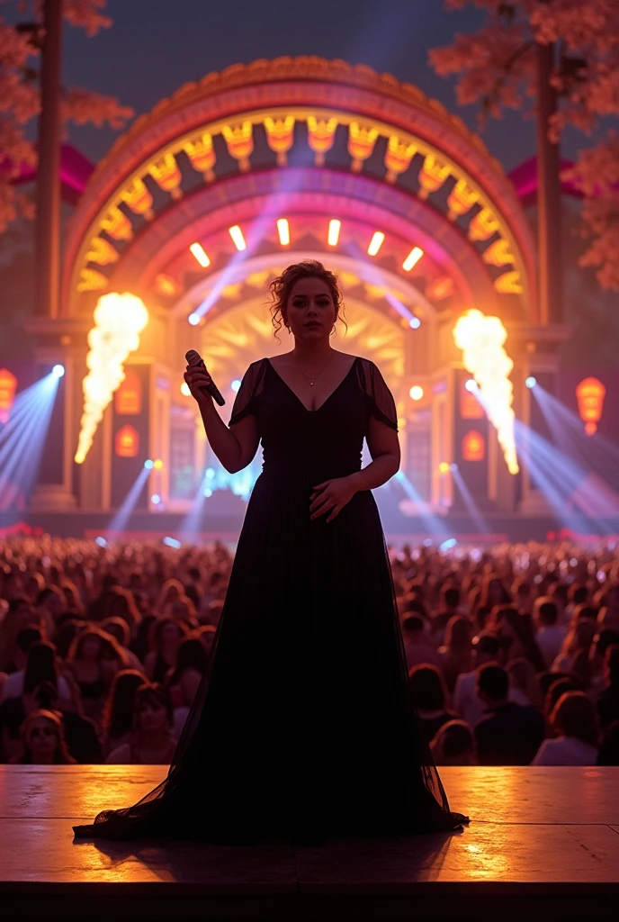 Adele at a concert in Mexico