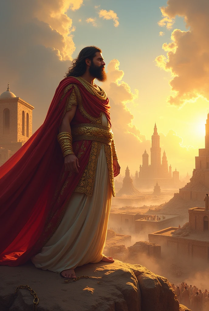 Cyrus victorious, Babylon taken under clear skies and the freedom of the Jews.