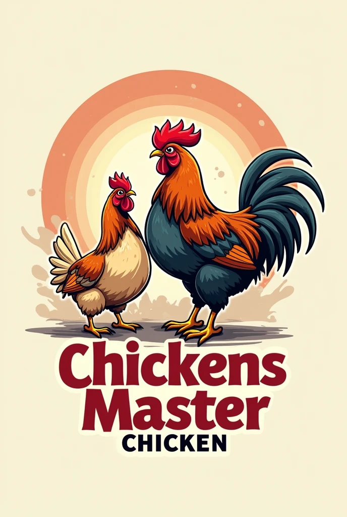 a logo for chickens Master chicken enterprise that says chickens Master chicken improve it with a chicken eating chicken