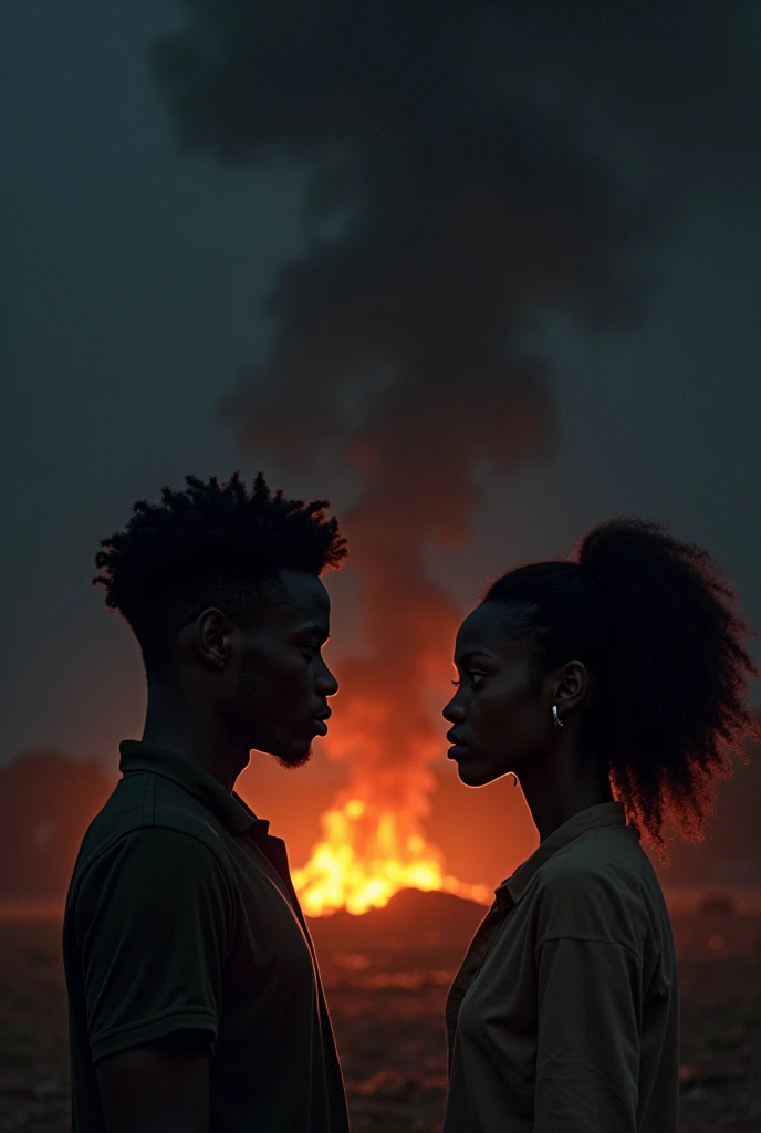 ### **Titre : "Au Cœur des Flammes"**
#### **Synopsis :**
Dans un pays africain fictif en proie à une guerre civile moderne, Adama, un jeune homme plein de rêves brisés, et Awa, une jeune femme marquée par la perte de sa famille, trouvent l'amour au milieu du chaos. Leur relation devient un refuge face à la brutalité du monde extérieur. Mais alors que la guerre les entraîne dans des choix impossibles, leur amour est mis à l'épreuve de manière cruelle. Ils découvriront que, parfois, l'amour doit se sacrifier pour la survie des autres.
**Moralité :** L'amour est un acte de résistance face à la cruauté du monde, mais il demande parfois des sacrifices que seul le cœur peut comprendre.
---
### **Script (Version enrichie)**
**ACTE I**
---
**INT. REFUGE SOUTERRAIN - NUIT**
*Le refuge est sombre, illuminé uniquement par quelques bougies vacillantes. Des enfants tremblent dans les bras de leurs mères. ADAMA, assis à l'écart, frotte nerveusement une photo usée dans ses mains. C'est une image de sa famille avant la guerre, un souvenir précieux. À côté de lui, AWA observe les alentours avec des yeux fatigués, mais elle a un sourire doux lorsqu'elle regarde ADAMA.*
**AWA**
(Timidement)
Tu ne dors jamais, n'est-ce pas ?
*ADAMA lève les yeux, surpris par sa voix douce. Il range la photo dans sa poche.*
**ADAMA**
(Prenant une respiration)
Dormir... c'est un luxe que je ne peux plus me permettre. Pas ici. Pas maintenant.
*AWA se rapproche de lui, ses gestes calmes contrastant avec la violence qui règne à l'extérieur.*
**AWA**
(Sincèrement)
Parfois, je me demande si... si on aura encore la chance de voir un jour où la peur n'est plus notre seule compagne.
**ADAMA**
(Avec amertume)
La peur est ce qui nous maintient en vie. C’est tout ce qui reste quand tout est détruit. Mais toi... toi, tu es différente. Tu sembles toujours espérer quelque chose de plus...
*AWA baisse les yeux, une larme coule sur sa joue. ADAMA l'attrape doucement, essuyant la larme