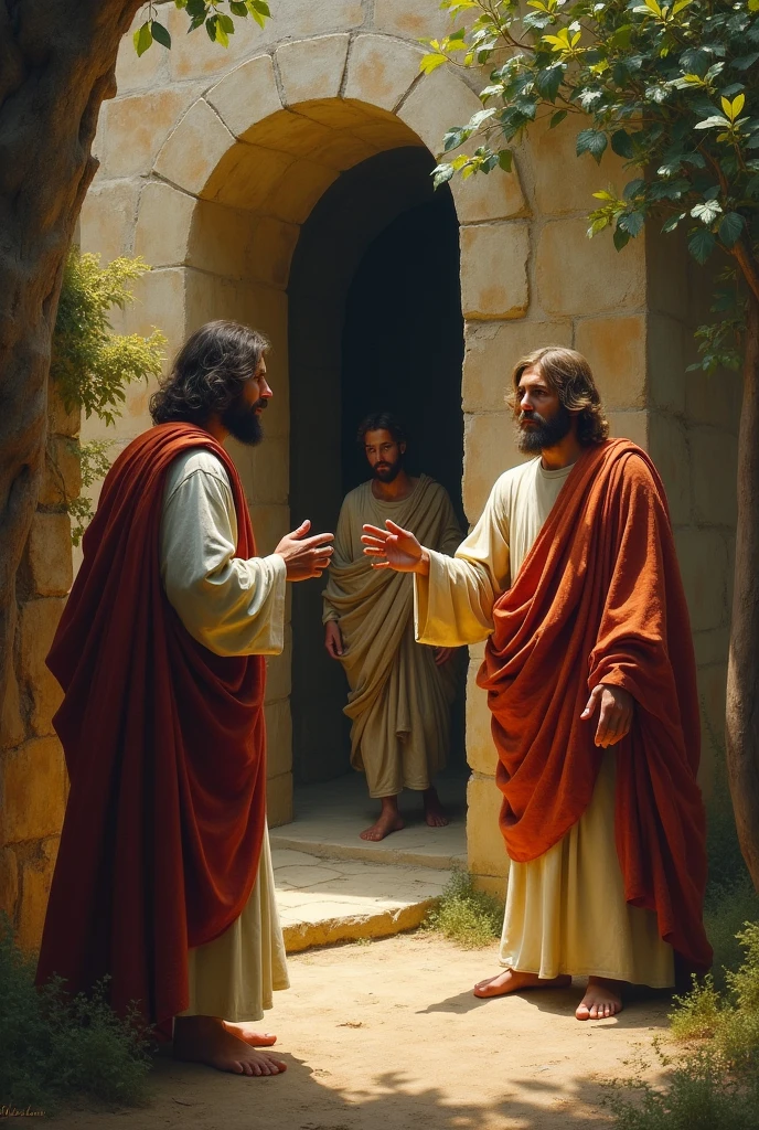 Jesus sending Lazarus out