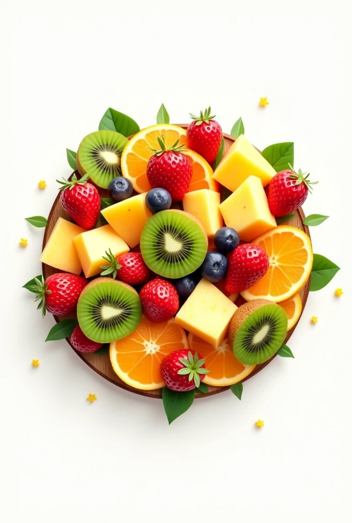 A fruit salad logo But circular