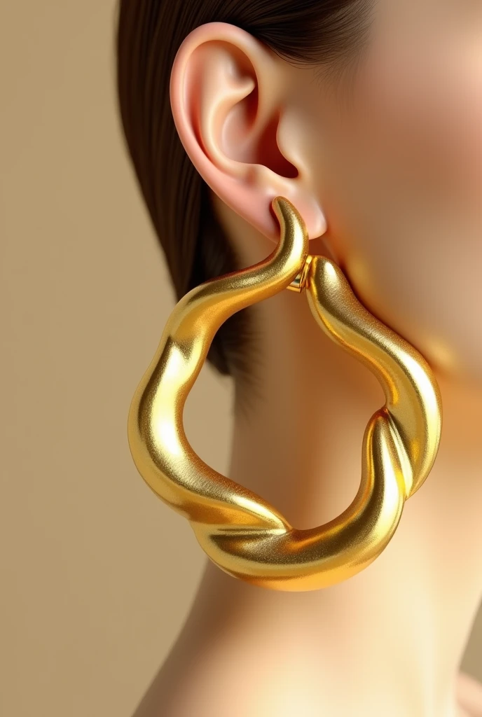 Create a large, smooth earring from organic gold