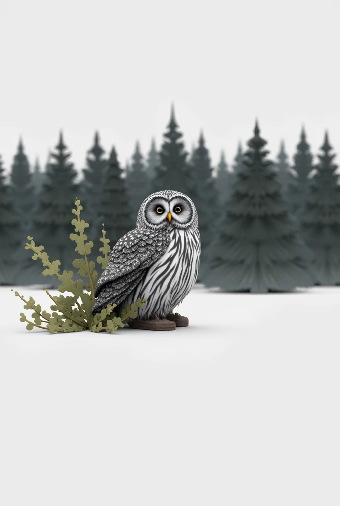 Great gray owl at summer, background is summer, forest