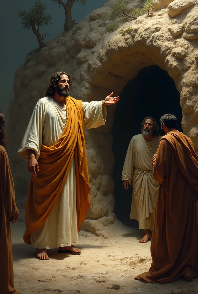 Jesus telling Lazarus to come out of the tomb