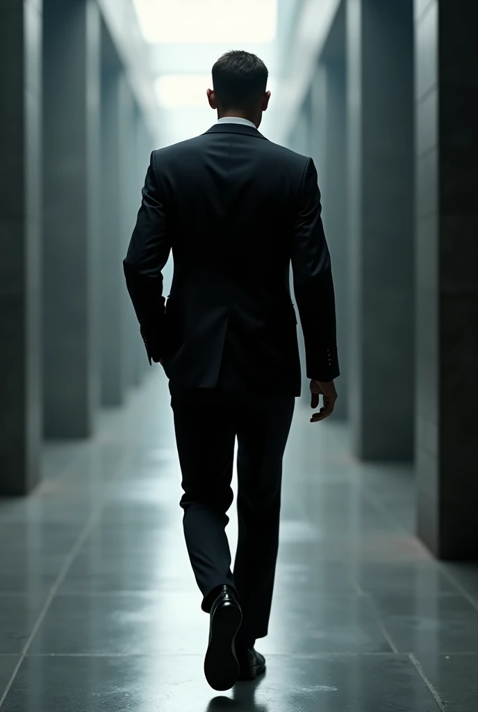 Cool man turning his back